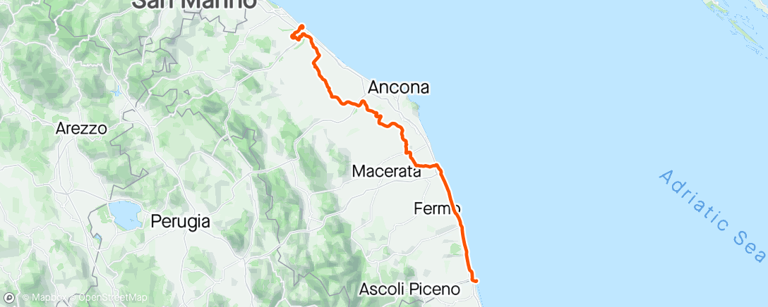 Map of the activity, Giro stage 12