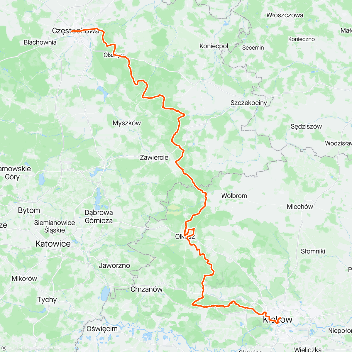 Map of the activity, Szlak orlich gniazd 2024