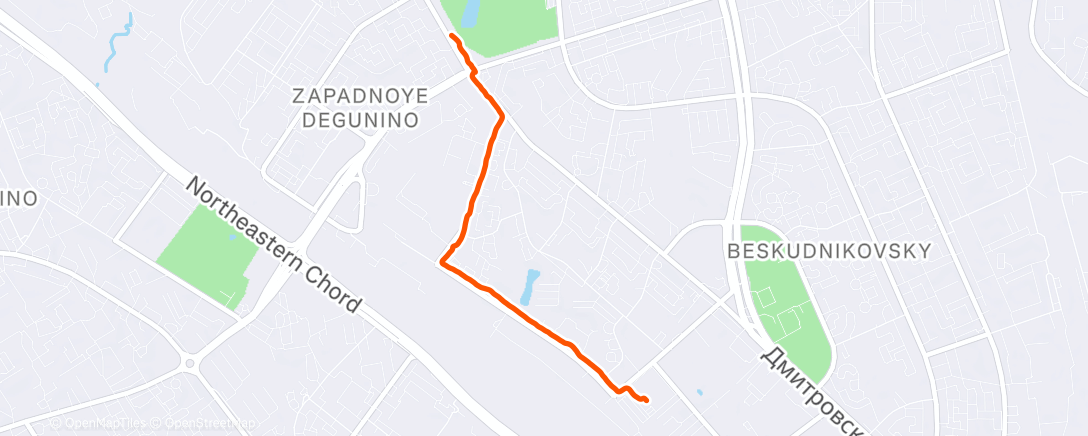 Map of the activity, Утренний забег