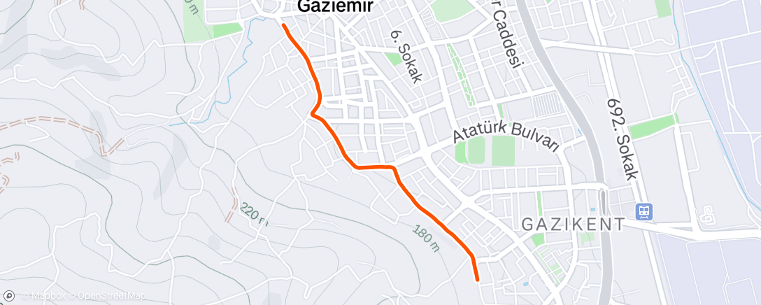 Map of the activity, Afternoon Run
