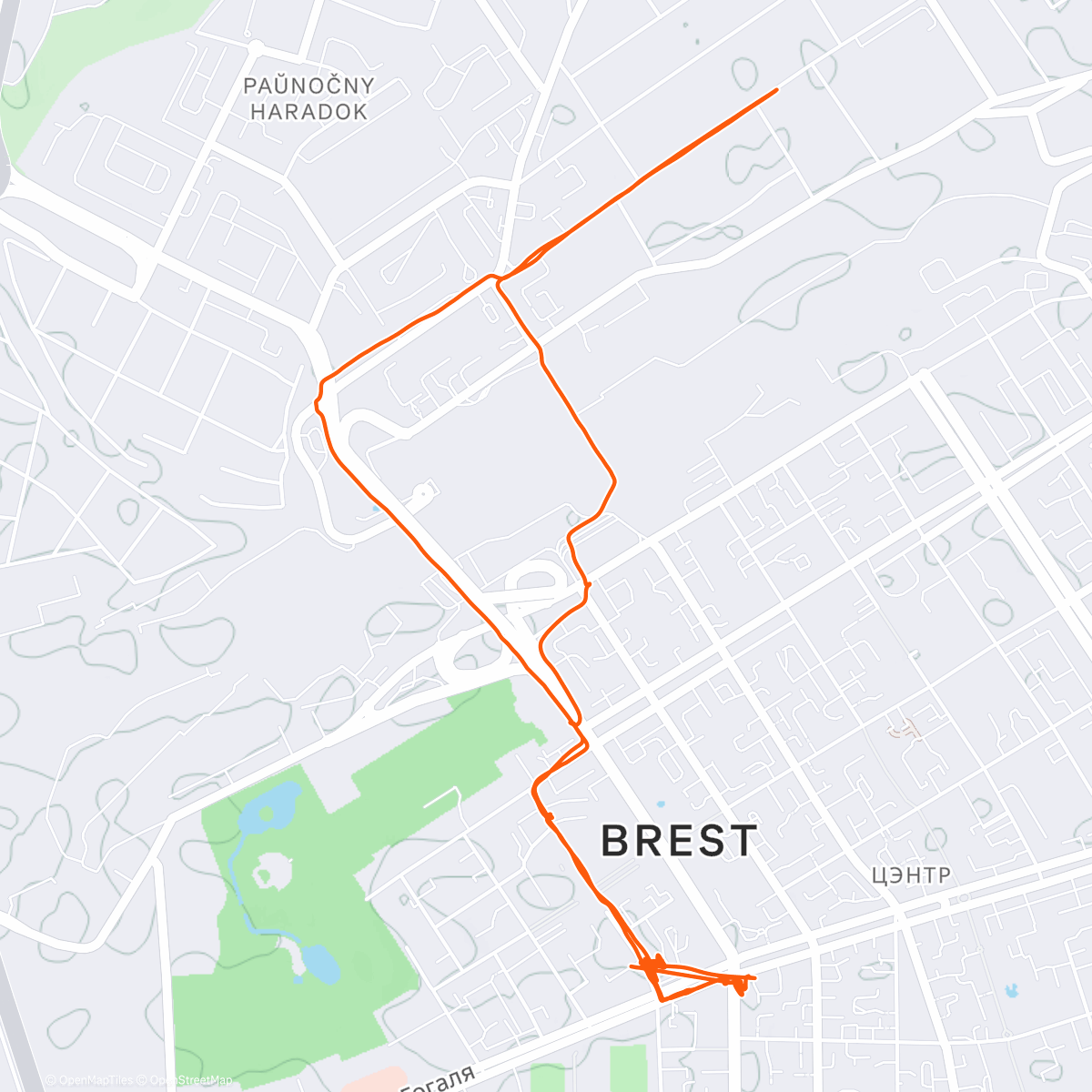 Map of the activity, Afternoon Ride