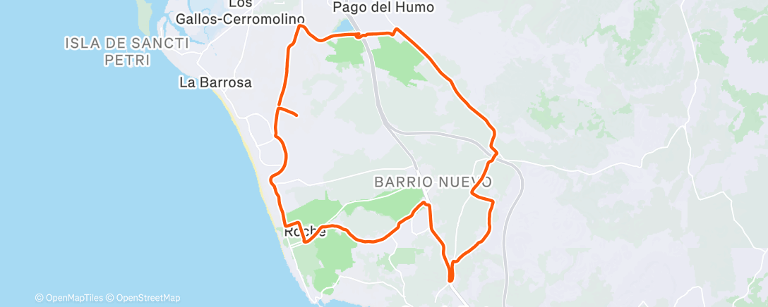 Map of the activity, Bicicleta por la tarde