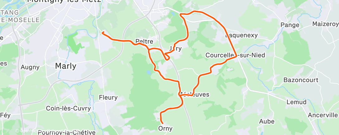 Map of the activity, Sortie vélo dans l'après-midi du samedi 🎅🏻☀️☀️☀️