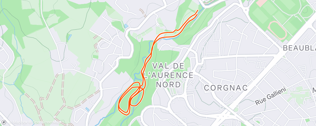 Map of the activity, Afternoon Run