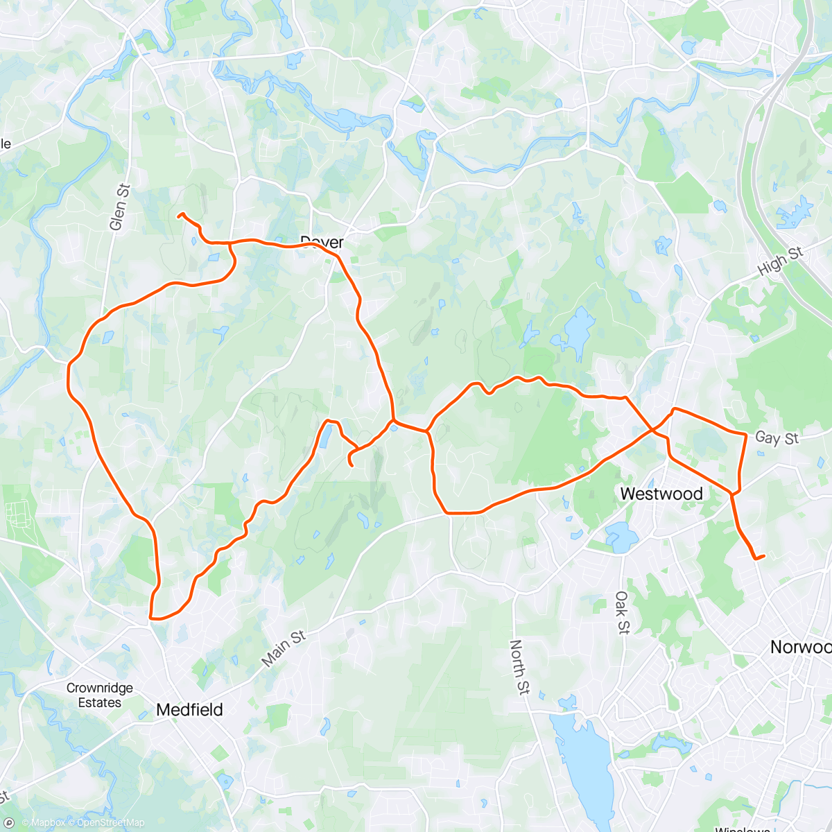 Map of the activity, Christening + Maiden Voyage = Official New Bikes