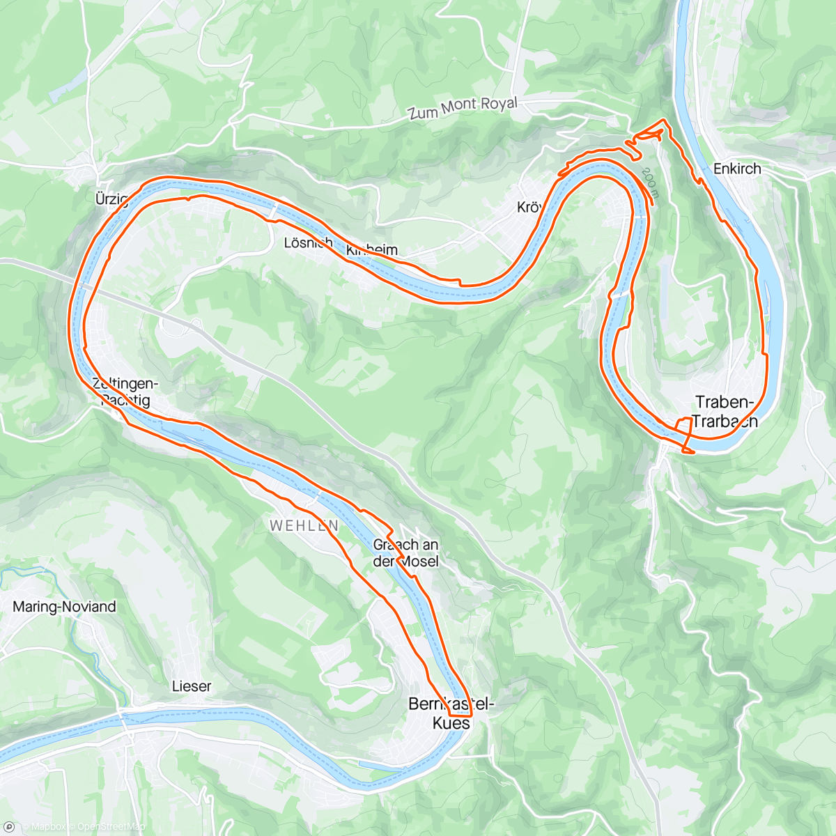 Map of the activity, Langs de Moezel