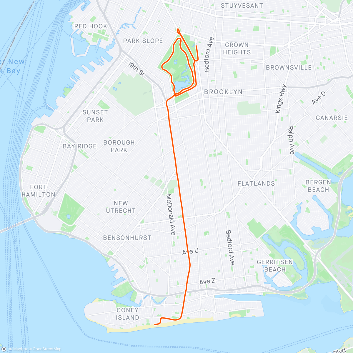 Карта физической активности (Hot dog in Coney Island)