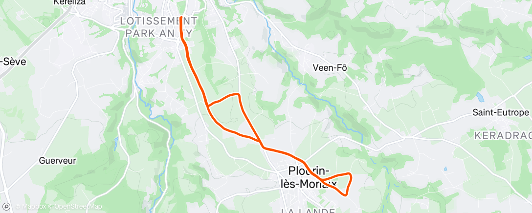 Map of the activity, Entraînement morlaix tri ECH +5*6 min (AL 4’15) R2’+ récup