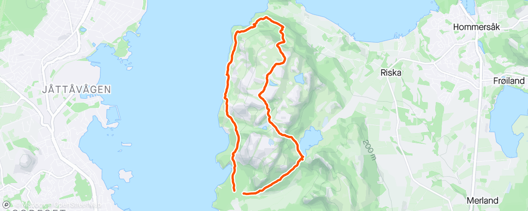 Map of the activity, Sandnesfjella ☀️🚶🏻‍♂️magisk vær 😀