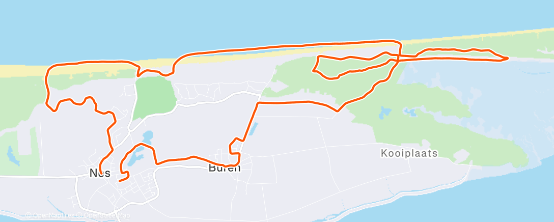 Map of the activity, Ameland 21km negatieve split!