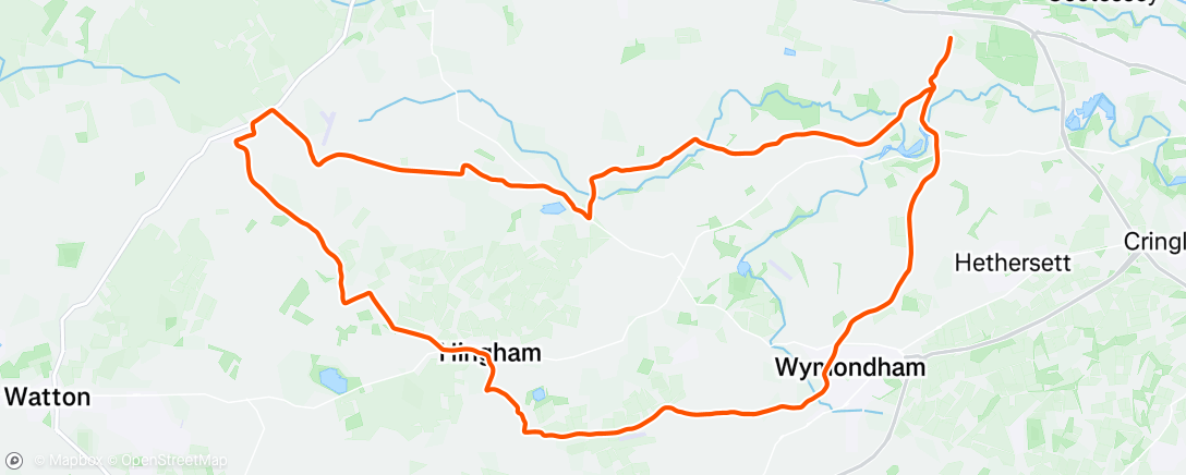 Map of the activity, z2 with a couple of Strava segment efforts 🏆