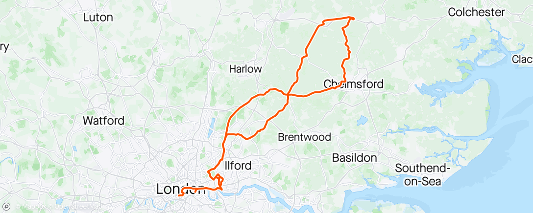 Map of the activity, Ride London