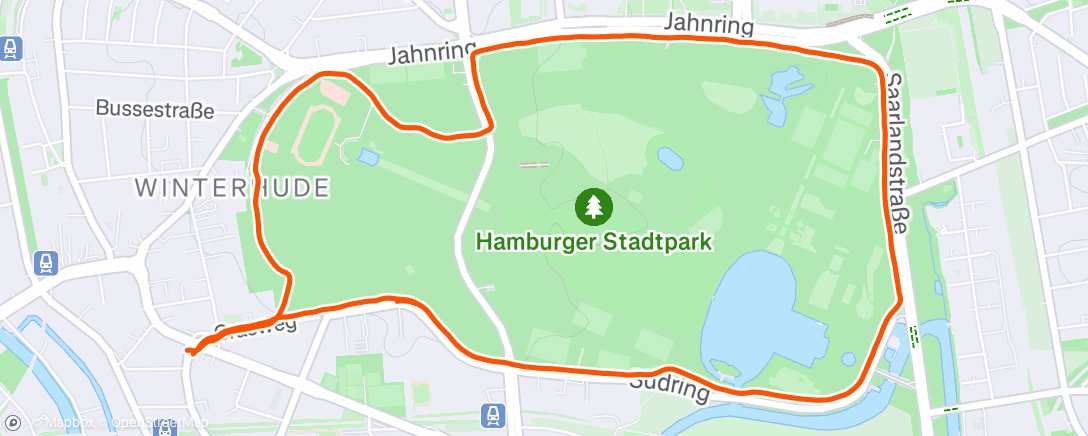 Map of the activity, Stadtparkrunde am Morgen