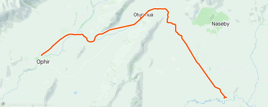 Map of the activity, Otago Rail Trail Day 2 - Omakau to Waipiata