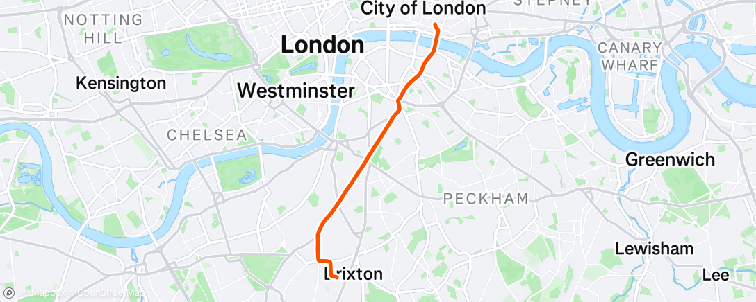 Map of the activity, Evening Ride
