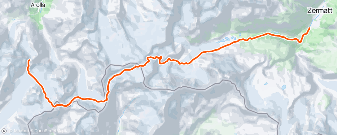 Map of the activity, Vignettes to Zermatt