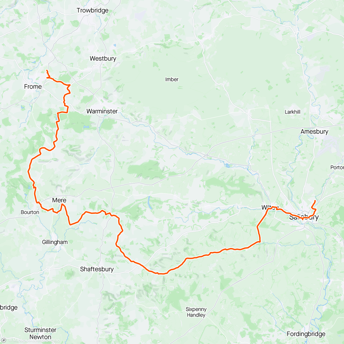 Map of the activity, Day 3 - CycleBristolCTC Wiltshire Cycle Way Tour, nice sunny weather, lovely scenery