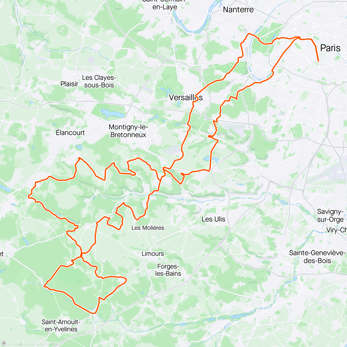 Map of the activity, JJ's bday ride