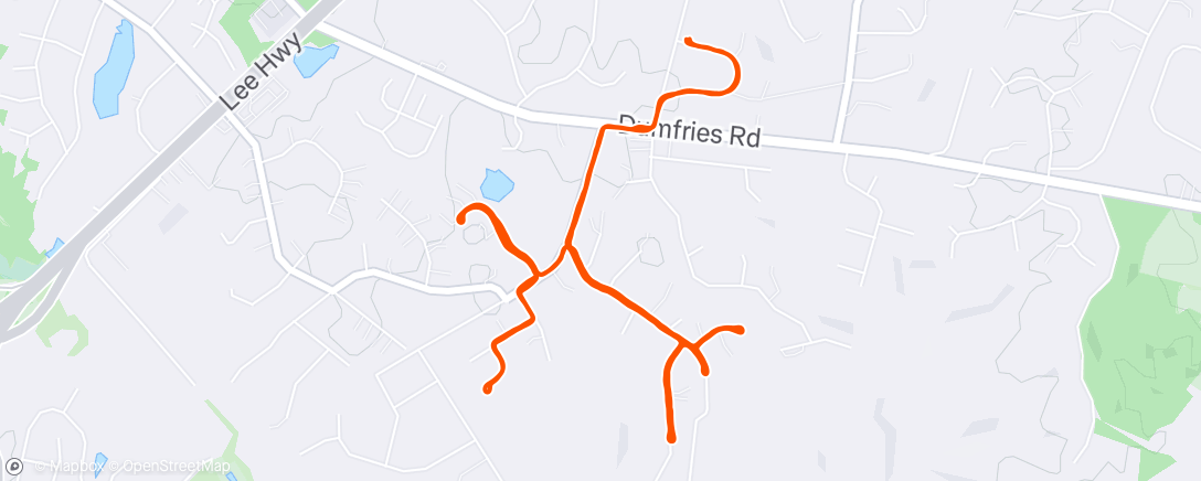 Map of the activity, Afternoon Run