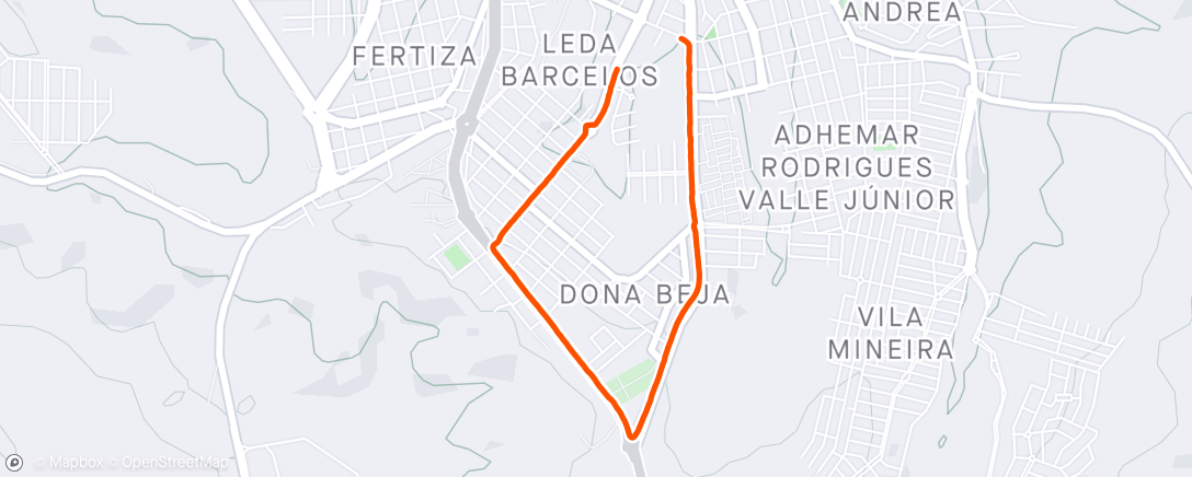 Map of the activity, Caminhadinha