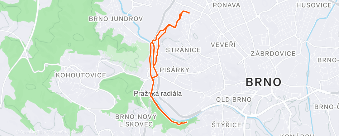 Map of the activity, Afternoon Run