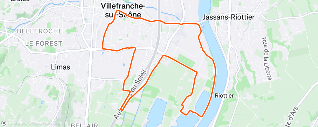 Map of the activity, Footing - 1h ☀️