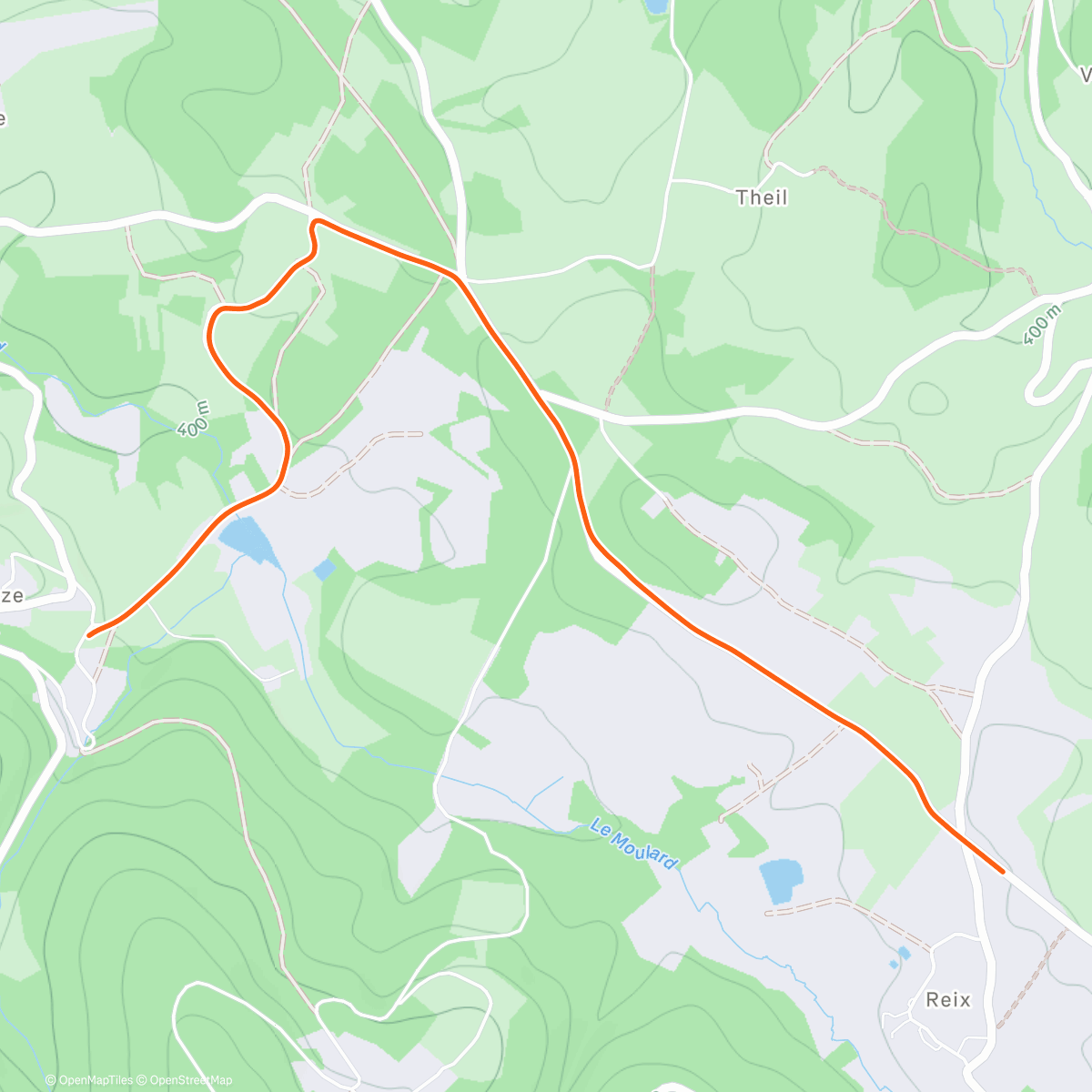 Map of the activity, ROUVY - Warm up - lAbbaye-Chatelus-St-Sulpice-Lauriere