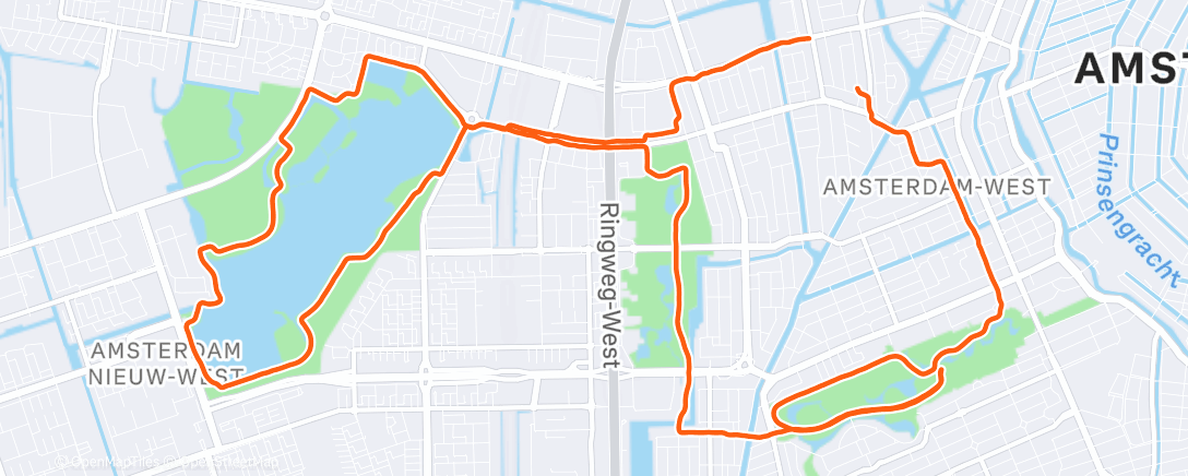 Map of the activity, Middagloop
