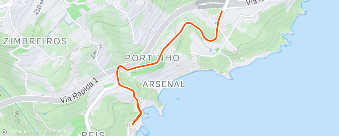 Map of the activity, Corrida vespertina