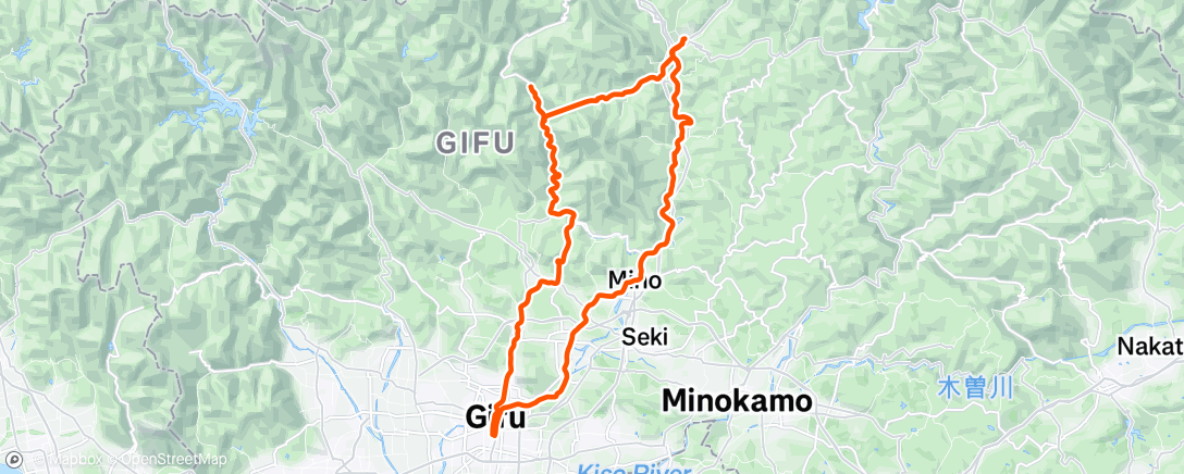 Map of the activity, 岐阜のライド