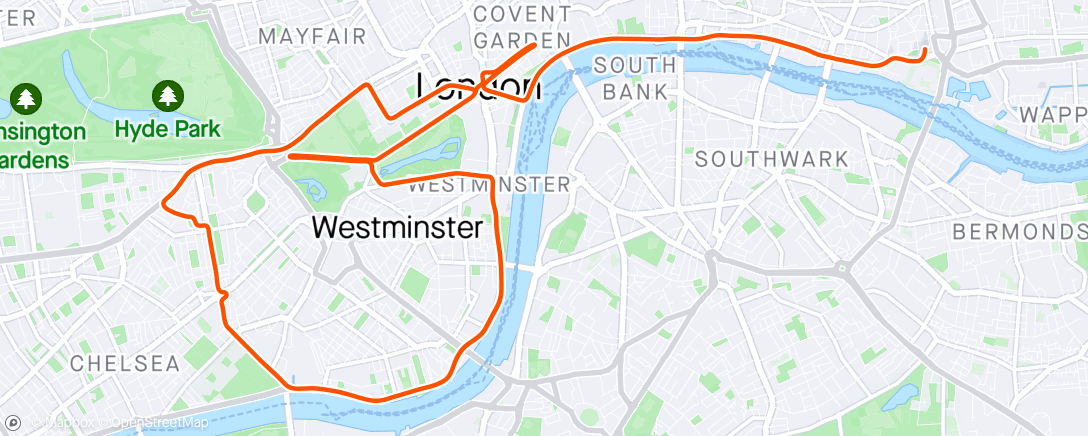Map of the activity, Zwift - Group Ride: GTCC Weekly Ride							 							 (C) on Greater London Flat in London