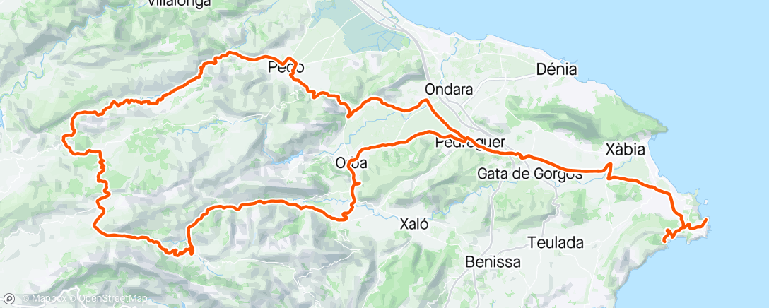 Map of the activity, Vall de la Gallinera con Pedro y Fran