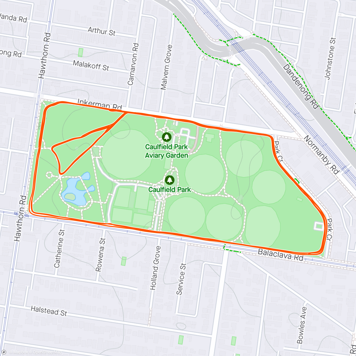 Map of the activity, Final Caulfield night session