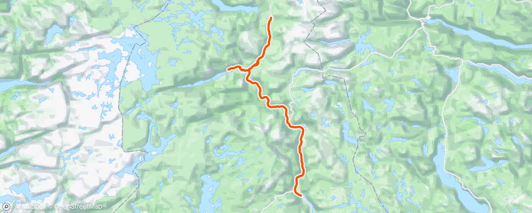 活动地图，Ned til Rysstad, innom Holen, opp til Berdalsbru og heim