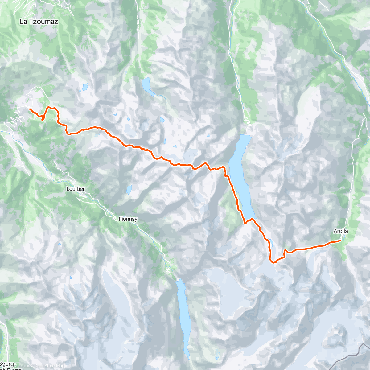 Map of the activity, 21/04/2024 Patrouille des Glaciers ‘24. La seule course de cette édition, et une belle course!