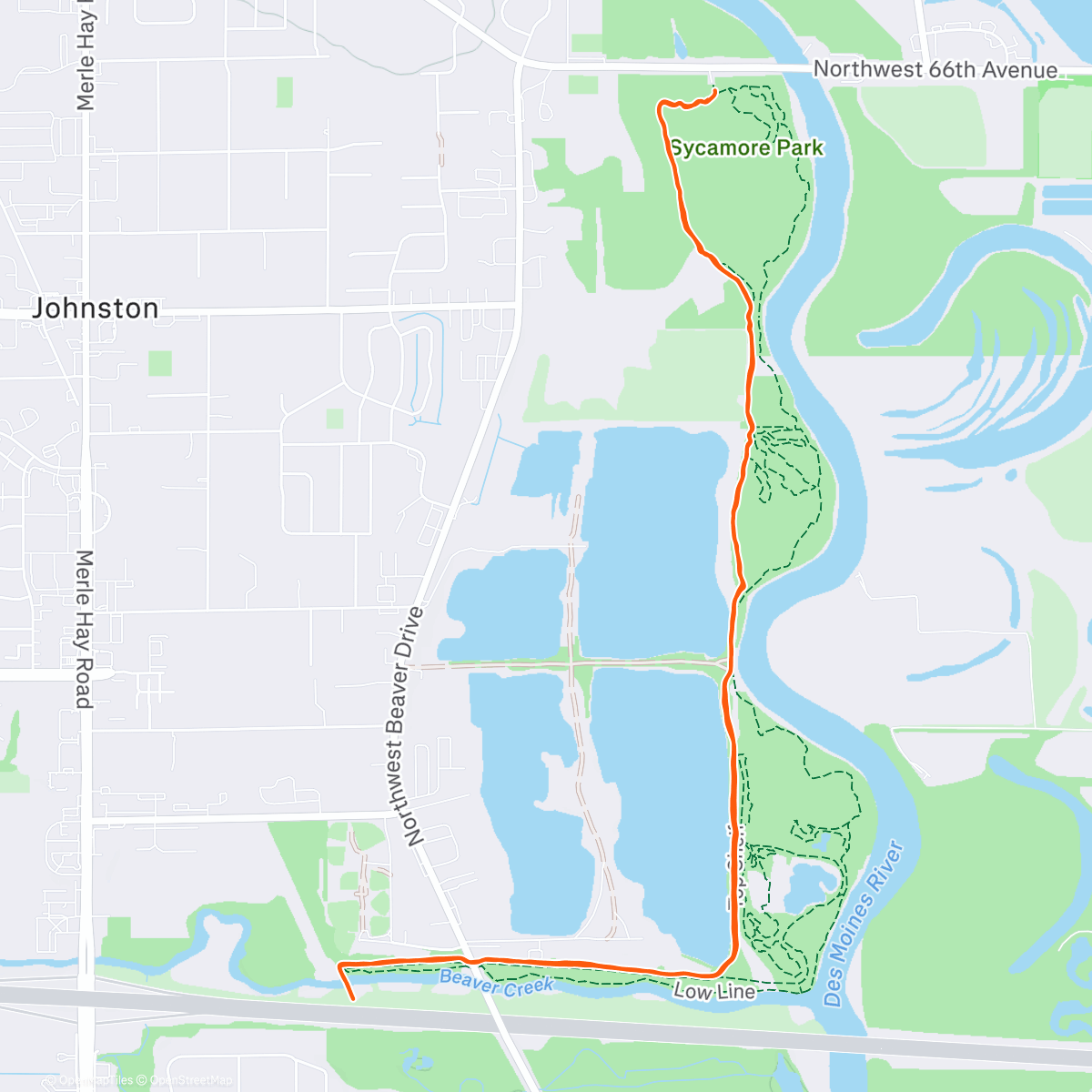 Map of the activity, Quiet single track