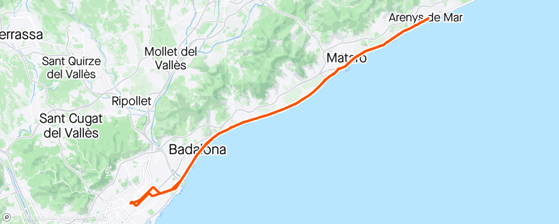 Map of the activity, Arenys con Distance