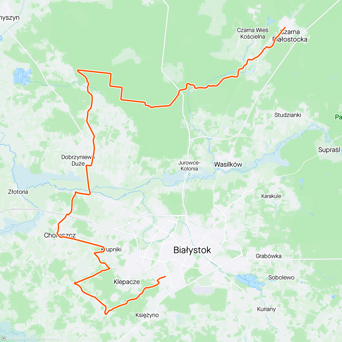 Map of the activity, Choroszcz, Krynice - nowe squadraty #8