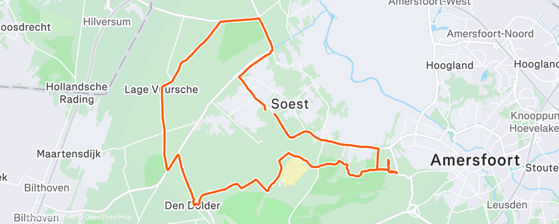 Карта физической активности (Middagrit op mountainbike)