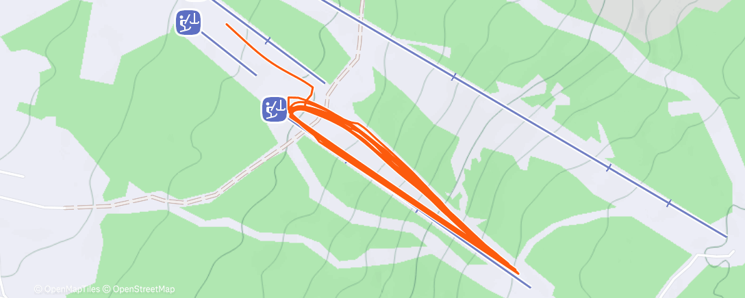 Map of the activity, Заезд на горных лыжах (вечер)