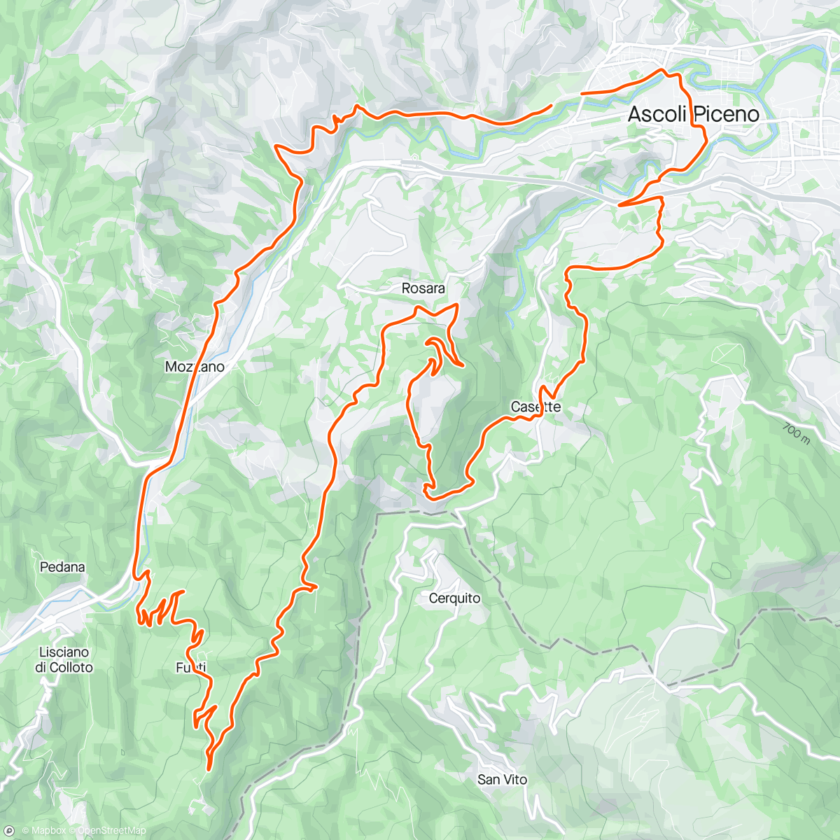 Karte der Aktivität „Sessione di mountain biking mattutina”