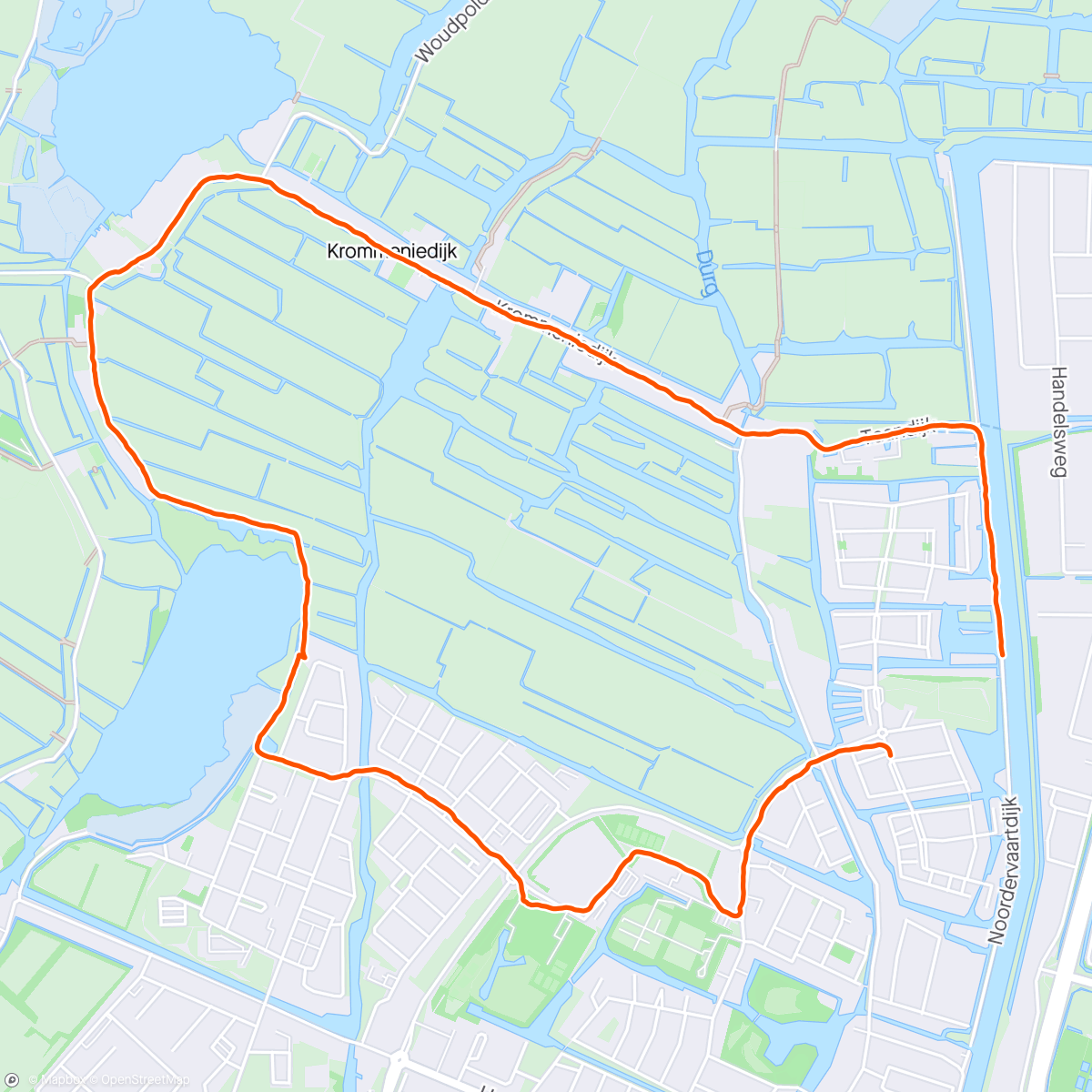 Map of the activity, Polder wandeling