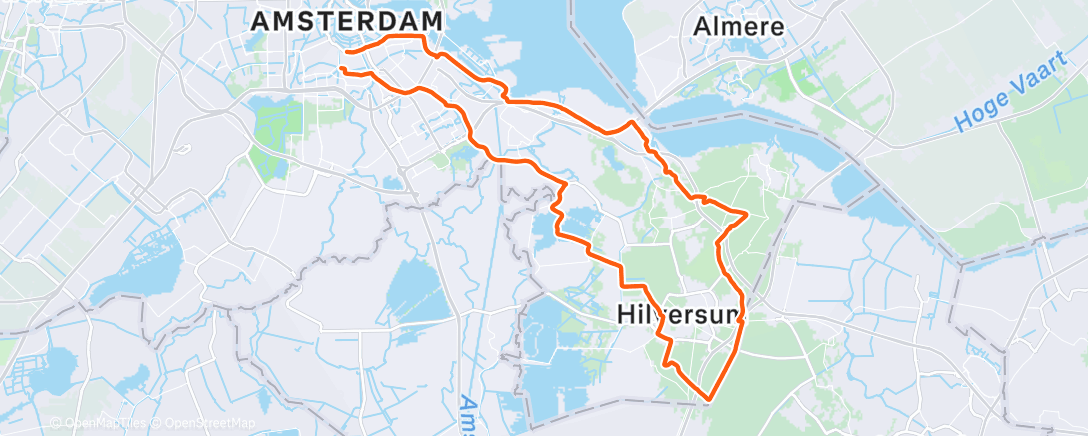 Map of the activity, Cycling