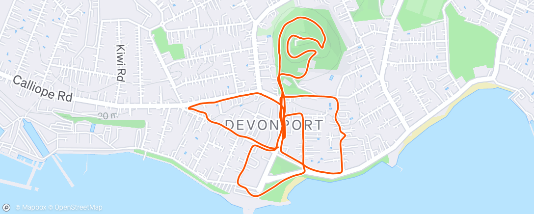 Map of the activity, Evening Run
