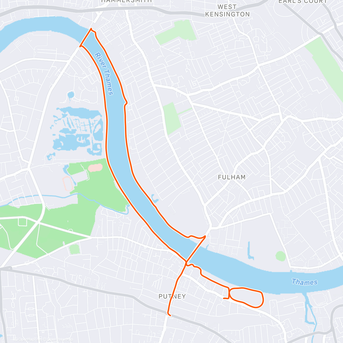 Map of the activity, Morning Run