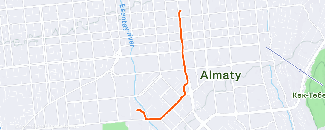 Map of the activity, Evening Walk