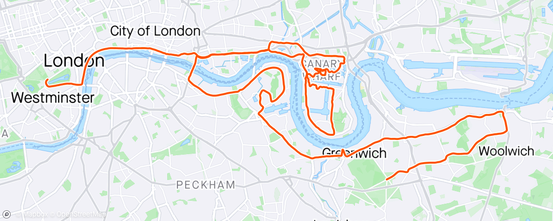 Karte der Aktivität „London Marathon 2024! 🏃🏻‍♀️🏃🏻‍♀️”