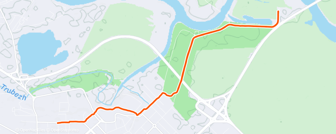 Mappa dell'attività Утренний забег Oka River Run - Iggy