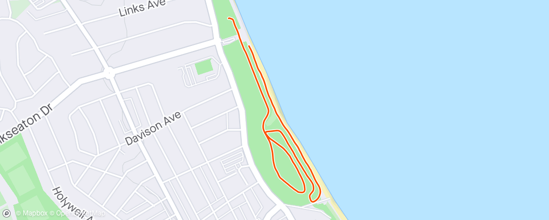 Map of the activity, Whitley Bay Junior Parkrun