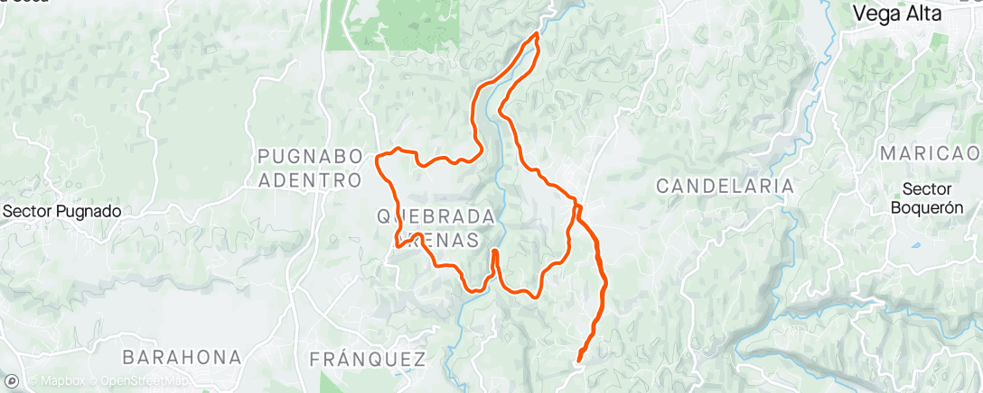 Mappa dell'attività Vuelta ciclística por la tarde no está fácil para mi pero intentaré 210lb